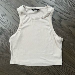 Shein Off White Ribbed Tank